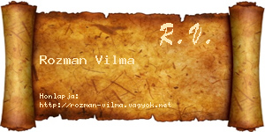 Rozman Vilma névjegykártya